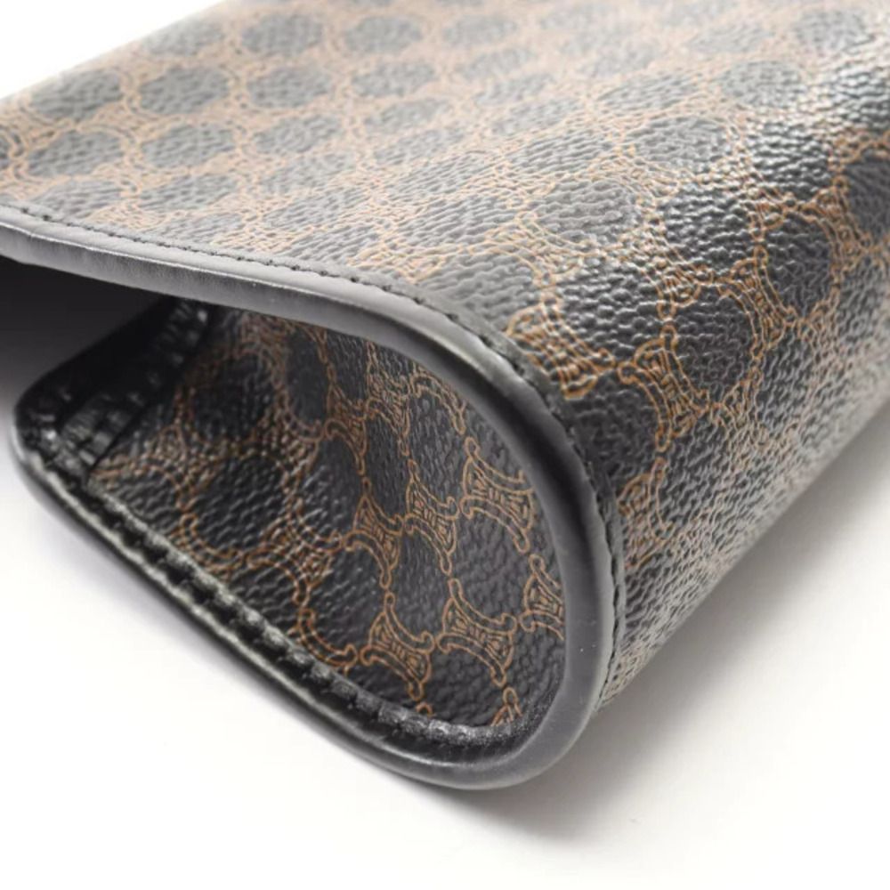 Celine Macadam Clutch Bag Leather Black Brown - Picture 6 of 6